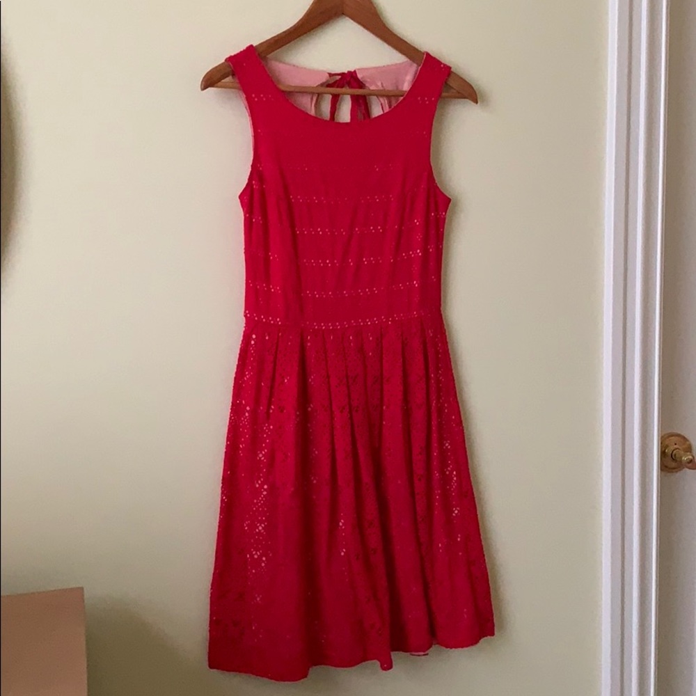 Anthropologie Postmark Red Eyelet Dress XS